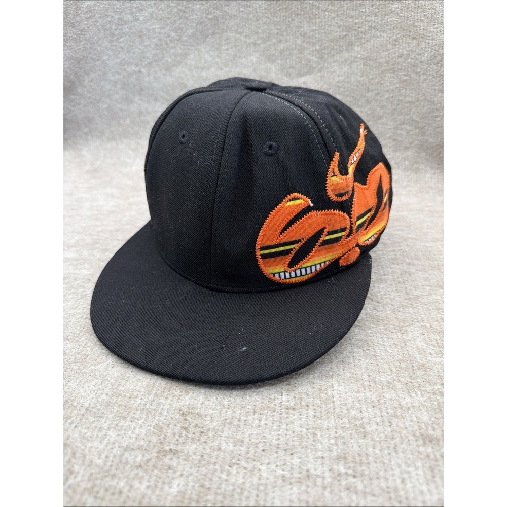 Nike 6.0 Fitted Hat Size 7 3/8 Black & Orange Baseball Cap
